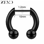 144-Black-10MM / Nose Rings & Studs