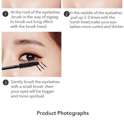 Cute Black Mascara Max Volume Curling Mascara Waterproof Thick Lengthening Lash Extention Eyelashes Makeup 4D Fiber Lash Mascara
