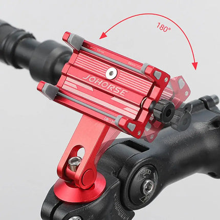 Universal Mobile Phone Holder Adjustable Aluminum Alloy Cell Phone Holder Clip Stand Bracket Mount Base For Scooter Bicycle Bike