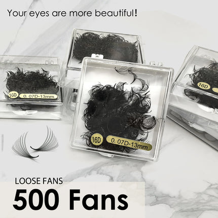 Tbestt Sharp Thin Pointy Base Premade Fans Lashes 5D 6D 8D 10D 12D Middle Stem Russian Volume Fans Eyelash Extensions