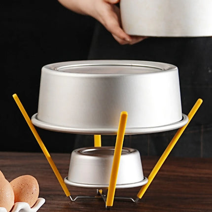 Cooling Stainless Steel 4 Prong Design Silicone Protection Collapsible Baking Rack Metal Cake Rack Baking Tool