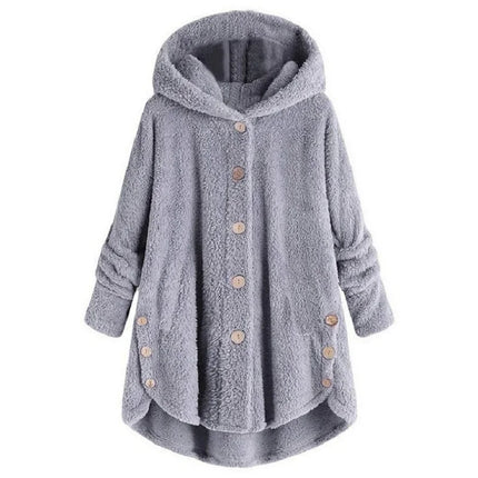 Fashion Trend Autumn and Winter Press-pleated Printed Turn-collar Long-sleeved Shirt Two-piece Furry Coat