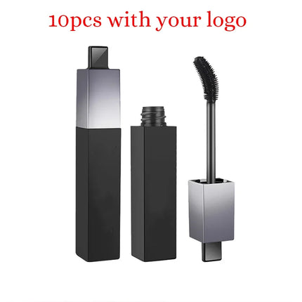 Black Box Square Tube Can Bend Thick Lengthening Waterproof Mascara Private Label Custom Sexy Eye Makeup Bulk