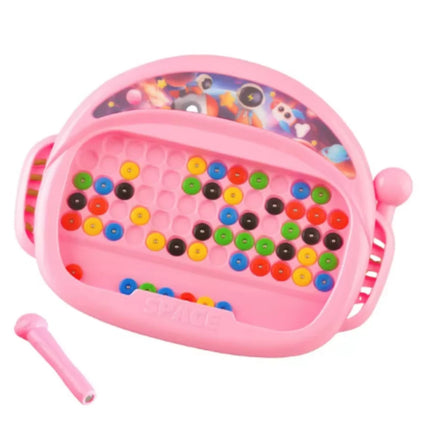 1 PCS Children's Magnetic Colorful Doodle Board with Pen & Beads Drawing Board Toy Sensory Educational Boy Girl Montessori Gift