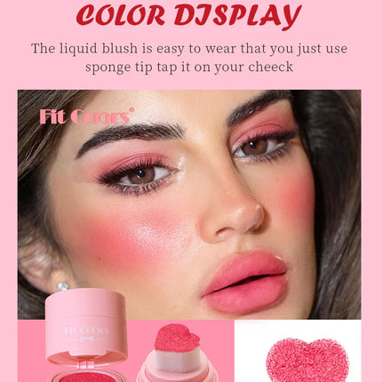 Heart Blush Stick Sponge Stamp Facial Blush Waterproof Brightening Face Contouring Shadow Blusher Tint Cheek Korean Cosmetics