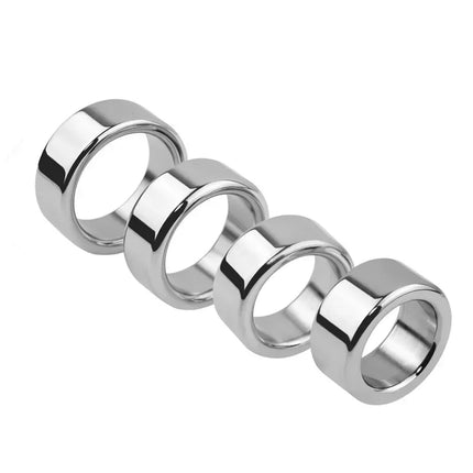 Top Quality Small Large Size Male Penis Ring Lock Stainless Steel Heavy Metal Cock Ring Ball Stretcher Erection Sexy Toy For Man
