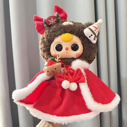 Only Clothes Suit For Baby Three 400% Gross Vinyl Plush Doll Toy New Year'S Christmas Series Doll Clothes Cute Outfit Dress Set
