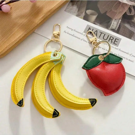 Cute Banana And Fruit Keychains For Bag Backpack Car Keys Decoration