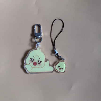 2pcs/set Ateez Aniteez Cartoon Character Keychain Keyring Phone Cute Strap Pendant Hongjoong Yunho Yeosang San Accessories