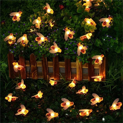5M/10M Solar Lights String 20/50 Led Honey Bee Shape Solar Powered Fairy Lights For Outdoor Home Garden Fence Summer Decoration