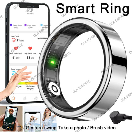 R09 Rings Women's Men Couple Health Monitor Steps Jring APP Smartring Electronics Devices Waterproof Remote Control Android Ios