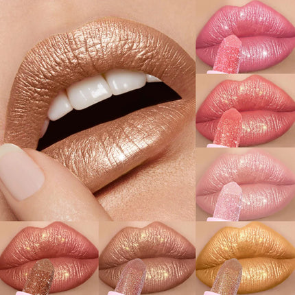 USHAS New Pearlescent & Matte Lipstick Long-Lasting Transfer-Proof Waterproof Non-Stick Cup Formula