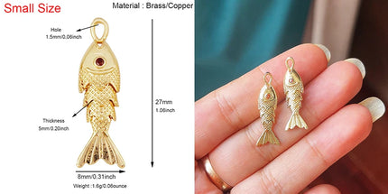 Enamel Fish Bone Squid Marine Sea Dalphin Charm Pendant,18K Real Gold Silver Plated Zircon Jewelry Finding Supplies S87 S75