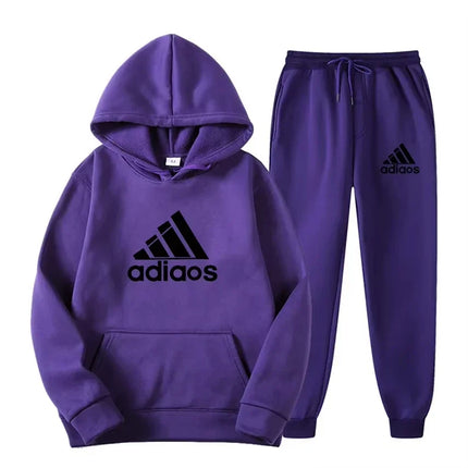2025 Autumn-Winter Warmth-Enhanced Comfortable Leisure Fitness Sports Set: Two-piece set including hooded sports shirt and joggi