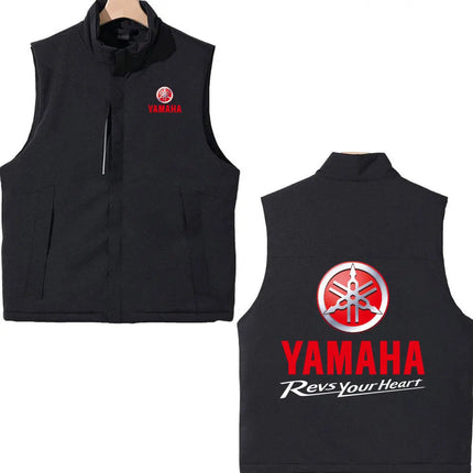 2026 Yamaha Racing Printed Cotton-Padded Vest Autumn Winter Men's Women's Outdoor Motorcycle Jacket Street Fashion Warm Clothing