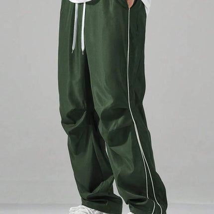 Spring Summer New Men American Streetwear Vintage Functional Cargo Pants Outdoor Sports Casual Loose Straight Leg Trousers