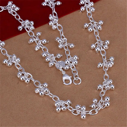 New Arrive 925 Sterling Silver Pretty Bead Bracelets Neckalce For Women Fashion Party Wedding Jewelry Sets Cute Gifts