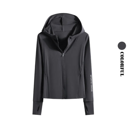 DRUR Autumn Winter Yoga Top Women Hooded Workout Jacket Zip Up Athletic Running Shirts with Pockets Sportswear Christmas Gifts