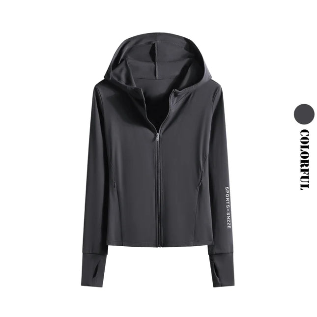 DRUR Autumn Winter Yoga Top Women Hooded Workout Jacket Zip Up Athletic Running Shirts with Pockets Sportswear Christmas Gifts