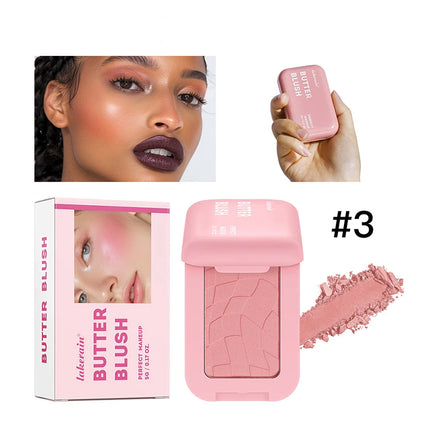 Matte Butter Powder Blush Bronzer Contour Natural Brighten Cheek Tint Rubores Single Color Blusher Rouge Palette Korean Makeup