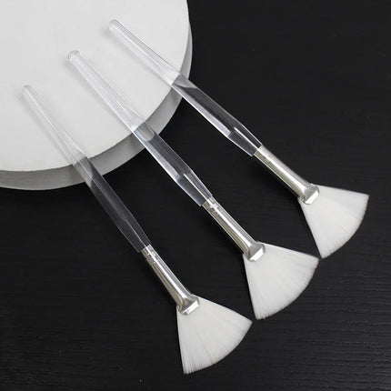 3pcs Practical Facial Brushes Fan Makeup Brushes Soft Portable Mask Brushes Cosmetic Tools for Women Ladies Girls