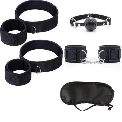 Bed Restraint Set Couple Sex Toys Bondage Handcuff Kit Adult Game Tool 18+ Erotic Tie Downs Arm Ankle Eyeblinder Flirting Sextoy