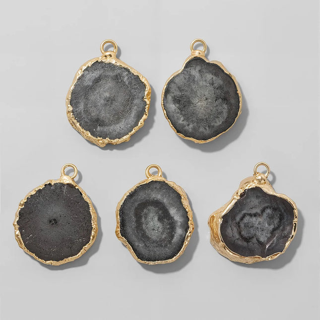 Fashion Irreguar Druzy Agat Pendant Natural Quartz Connector Charms For Jewelry Making  Necklace Bracelet Earrings DIY 2pcs/lot