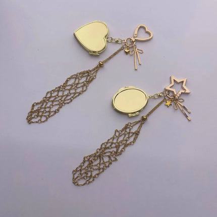 New Golden Stainless Steel Lipstick Pouch Keychain Decoration Fashion Portable Lippy Storage Bag Hanging Keyring Hanging Gift