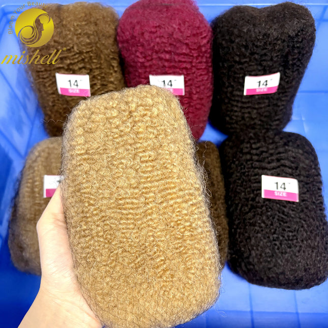 30/50g Pack 10-18In 30# 4C Afro Kinky Human Hair Bulk 100% Human Hair Soft Afro Kinky Bulk for Locs Extensions/Twists/Braids