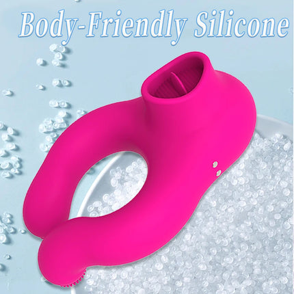 Unisex Vibrator Male Penis Ring Tongue Licking Sex Toy 3 Motor Vagina Masturbator G-spot Clitoris Stimulator Sex Toys for Couple