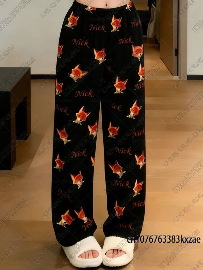 2026 The Zootopia Nick and Judy Couple Loungewear Set Summer Cotton T Shirt With Pajama Pants Oversized Suit Couple Matching Kit