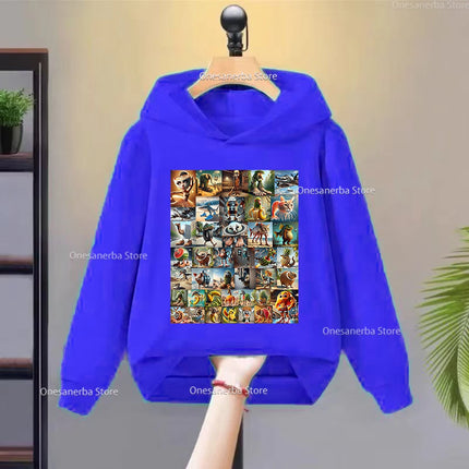 Cartoon Italian Brainrot Children's Hoodies Funny Graphic Boy Fleece Sweatshirt Tralalero Tralala Casual Sports Pullover Coats
