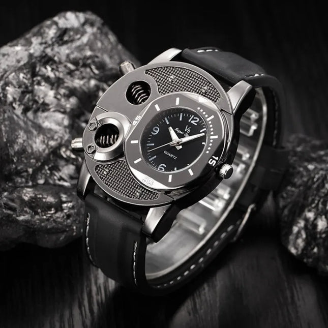 Men's Watch, Leisure Sports V8 Quartz Watch, Trendy Fashion Silicone Watch Design Classic Analog Display Wristwatch for Casual