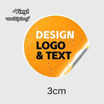 Custom Stickers PVC Waterproof Die Cut Vinyl Logo Labels Round Personalized Sticker for Laptop Birthday Party Wedding Business