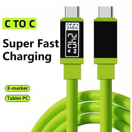 240W 10A Cables Super Fast Charging Type C To Type C Silicone Cable For Samsung iPhone 17Pro Xiaomi 17 Quick Charging Cable New