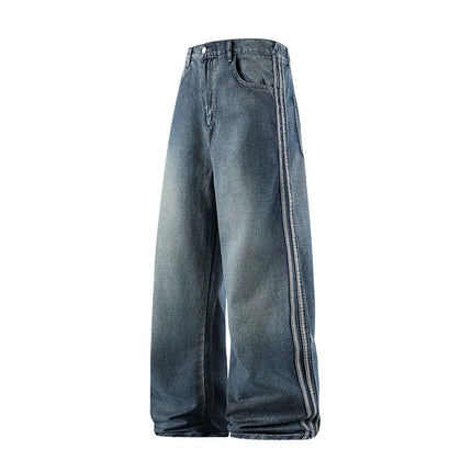 Man Pants Jeans Baggy Jeans Loose Fit Straight Leg High Street Casual Trousers For Men Spring Autumn Trendy Wide Leg