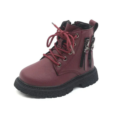 2025 Spring Autumn Winter Ankle Boots Light Girl Platform Shoes Burgundy Beige Black Boys Short Boots Super Cozy Shoes