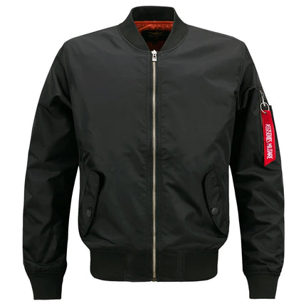 Men's casual pilot jacket, outdoor autumn/ waterproof and windproof MA-1 flight jacket, with pockets, stand col