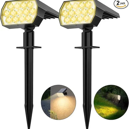 52 LED Solar Spot Lights Outdoor IP65 Waterproof with 3 Modes Landscape Lighting for Walkway Yard Garden