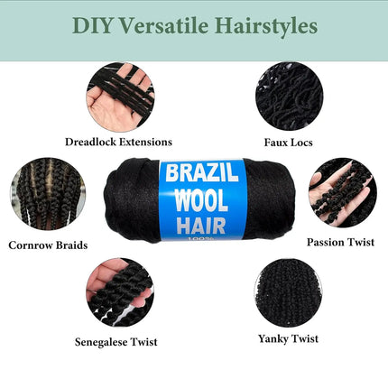 4/5/6pcs Super Soft Black Jumbo Crochet synthetic Hair Braids, Hand & Machine Made,with Pink Crochet Hook Included