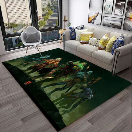 3D Classics Game Dota2 Gamer HD Carpet Rug for Home Living Room Bedroom Sofa Doormat Decor, Kids Play Area Rug Non-Slip Floor Mat