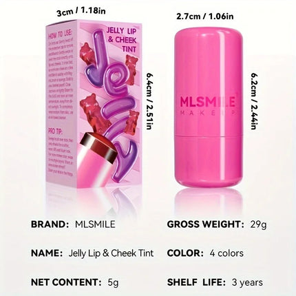3-in-1 Jelly Powder Blusher Moisturized Long Lasting Matte 4 Color Facial Contour Rouge Brighten Lip Tin Makeup Stick