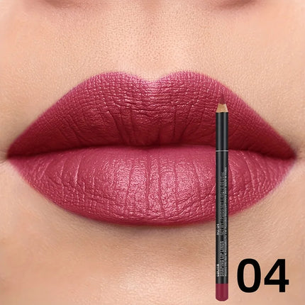 Matte Lip Liner Pencil - Waterproof, Long-Lasting, Non-Stick Formula with Moisturizing Benefits, Natural Look for All Skin Types