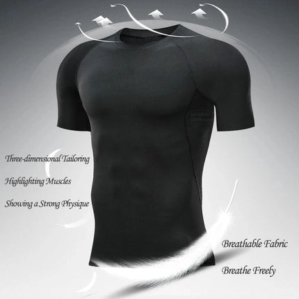 Men's Spider-printed Compressed Shirt, Fitness Sports, Running T-shirts, Fitness Sports Athletes Quick Dry Short-sleeved S-3XL