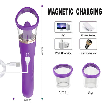 Tongue Licking with Sucking G Spot Vibrator 3 in 1 Sex Toys for Women Powerful Clitoral Nipple Oral Sucker Stimulation Massager