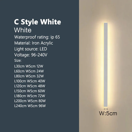 Outdoor waterproof wall lamp LED  strip background wall lamp stair garden lamp living room bedroom bedside ip65 wall lights