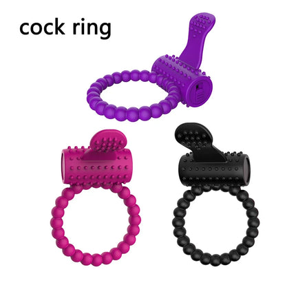 Penis Cock Ring Vibrator for Men Delay Ejaculation Stimulator Clit Sucker Dick Enlarger Ring Sex Toy for Men Couples Adult Goods