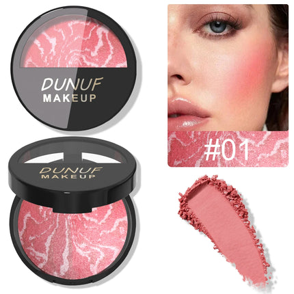 3 Color Blush Palette Waterproof Lightweight Breathable Long Lasting Smooth Baked Powder Blusher Correcting Foundation 60g