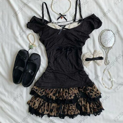 Women's Harajuku Graphic Print Y2K Sling Camisole Summer Spicy Girls Casual Fashion Bow Sleeveless Top