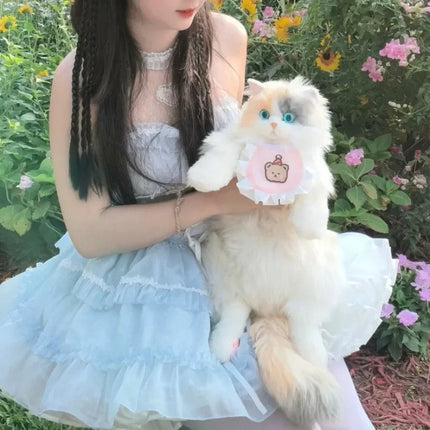 2026 Realistic Calico Cat Plush Backpack - Lifelike Stuffed Animal Purse, Cute Collectible Doll Gift for Cat Lovers